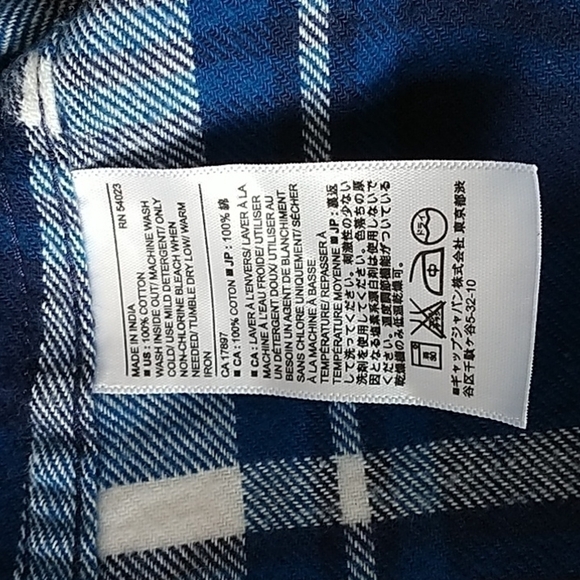 Banana Republic Standard Fit Button Front Blue Plaid Shirt M - Picture 7 of 14